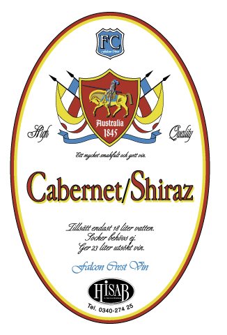  ETIKETTER CABERNET-SHIRAZ