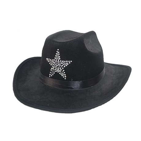 Cowboy Hatt Svart och Stjärna