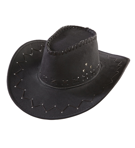 Cowboyhatt svart med stygn