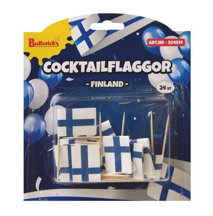 Cocktailflaggor Finland 24 pack