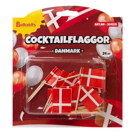 Cocktailflaggor Danmark 24 Pack