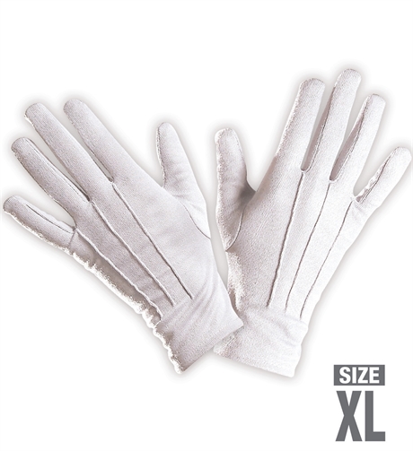 Vita handskar med mönster XL