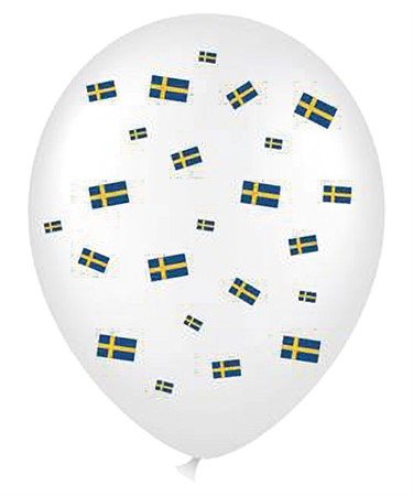 Latexballong med svenska flaggor 12"