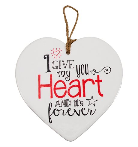 Hjärt-tavla i keramik- Heart