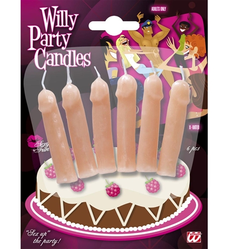 6 Willy party candles