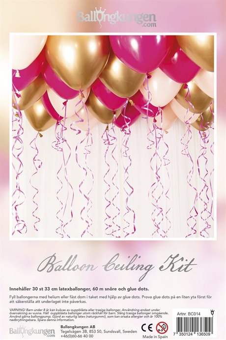 Takballonger Kit Rosa/Guld/Vit